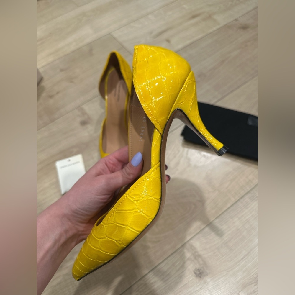Dries Van Noten Yellow Croc-Embossed Women's Heels size 39 BRAND NEW - Picture 6 of 6